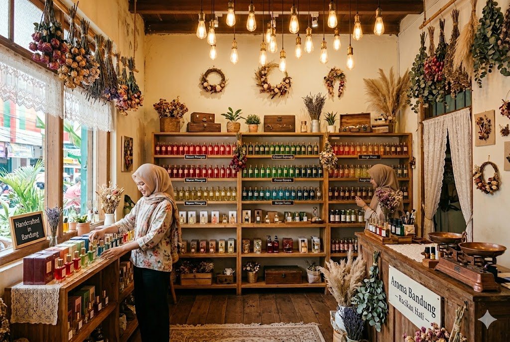 Workshop peracikan parfum Sari Ayu di Bandung